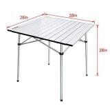 Growsun Folding Camping Table, Portable Aluminum Lightweight Square Camp Table w/Carry Bag for Outdoor and Indoor