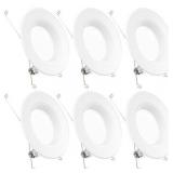 Sunco Lighting 6 Pack 5/6 Inch LED Recessed Downlight, Baffle Trim, Dimmable, 13W=75W, 2700K Soft White, 965 LM, Damp Rated, Simple Retrofit Installation - UL + Energy Star