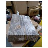 Wood Serving Trays with Handles, Stackable Set of 2, Large Rustic Torched Wood Trays for Coffee Table, Ottoman and Living Room, Includes 4 Pc. Coaster Set, Farmhouse Decor, Vintage Non-Slip Trays