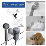 Pets Shower Attachment, Quick Connect on Tub Spout w/ Front Diverter, Ideal for Bathing Child, Washing Pets and Cleaning Tub