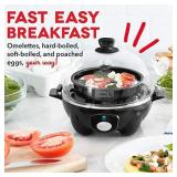 Dash Rapid Egg Cooker: 6 Egg Capacity Electric Egg Cooker for Hard Boiled Eggs, Poached Eggs, Scrambled Eggs, or Omelets with Auto Shut Off Feature - Black