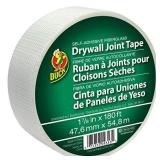 Duck Brand 282083 1.88-Inch by 180 Feet Single Roll Self-Adhesive Fiberglass Drywall Joint Tape, White