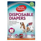 Simple Solution Disposable Dog Diapers for Female Dogs | Super Absorbent Leak-Proof Fit | Large | 12 Count (Pack of 1)