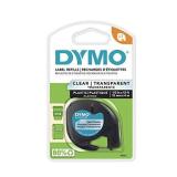 DYMO - DYM16952 Authentic LetraTag Labeling Tape for LetraTag Label Makers, Black Print on Clear pastic Tape, 1/2