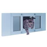 Ideal Pet Products Aluminum Sash Cat Flap Pet Door Small White 1.25" x 33" x 10.63"