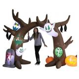 Joiedomi 8 FT Halloween Inflatable Scary Tree Archway with Build-in LEDs Blow Up Inflatables for Halloween Party Indoor, Outdoor, Yard, Garden, Lawn Decorations