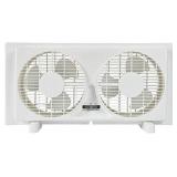 BEYOND BREEZE 9" Twin Window Fan 2-Speed Reversible Airflow Blades, Expandable, Manual Controls (Min. 22.4" Max. 34.3")