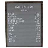 Executive Office Solutions Extra Large Changeable Letter Board - Black Felt with Solid Oak Frame, Wall Mount, Canvas Bag, Letter Clippers, Letter Box and 450 Characters 24 x 30 Vintage Grey