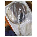 DOWRY Makeup Mirror 10x Magnification Vanity Mirror Tabletop Two-Sided Swivel Gold Finish