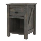 Woven Paths Scandi Farmhouse Nightstand, Weathered Oak