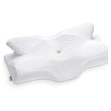 Elviros Cervical Memory Foam Pillow, Contour Pillows for Neck and Shoulder Pain, Ergonomic Orthopedic Sleeping Neck Contoured Support Pillow for Side Sleepers, Back and Stomach Sleepers (White)