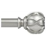 1 Inch Curtain Rod Telescoping Single Drapery Rod, Netted Texture Finials