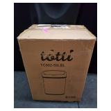 Totti 13-Gal Black Soft Closing Lid Motion Sensor Trash Can in Stainless Steel