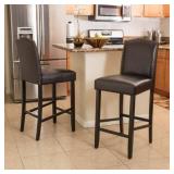 Logan 31-inch Bonded Leather Backed Barstool (Set of 2) by Christopher Knight Home- Retail:$266.99