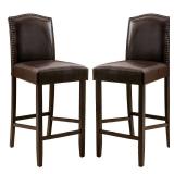 Logan 31-inch Bonded Leather Backed Barstool (Set of 2) by Christopher Knight Home- Retail:$266.99