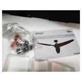 Manvel Collection 60-Inch Three-Blade DC Motor Transitional Ceiling Fan Antique Wood - 60 in x 60 in x 11.25 in- Retail:$399.00