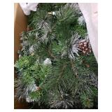 7-ft Spruce Pre-Lit or Unlit Artificial Christmas Tree with Glitter Branches, Red Berries & Pinecones by Christopher Knight Home- Retail:$249.99