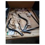 MF Studio Outdoor Dining Slat Table Black Rectangle Patio Bistro Table Sturdy Steel Frame Home Metal Table Stand Deck Outdoor Furniture Garden Table, Black