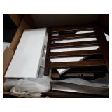 Mission Collection AH13214 22" Chair Side Table with 2 Power Outlets USB Charging Ports Bottom Shelf Slatted Panels Rectangular Shape and