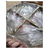 Angelo Home 24 Inch Linden Stool, White And Gold, Set Of 2