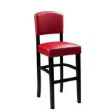 Linon Monte Carlo Stationary Bar Stool, Dark Red Vinyl- Retail:$109.99