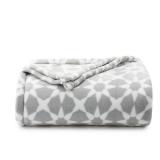 The Big One Oversized Plush Gray Geometric Throw Blanket - 5ft x 6ft Grey Geo