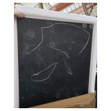 U Brands Magnetic Chalkboard, 20" x 30", Chalkboard Surface, White Decor MDF Frame, 2073U