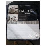 Nautica Tideway Neutral Stripe Cotton Reversible Quilt