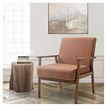 Midcentury Modern Solid Wood Vegan Leather Side Chair