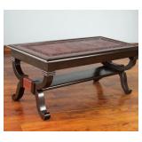Handmade Mohena Wood Leather Fern Garland Coffee Table (Peru)- Retail:$419.99