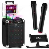 Wireless Karaoke Machine Microphone Speaker Disco Ball Bluetooth Singing System