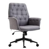 Vinsetto Modern Fabric Tufted Home Office Chair-Grey
