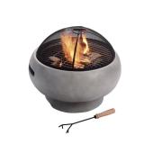 Peaktop - Outdoor 21 Inch Round Concrete Wood Burning Fire Pit