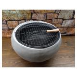Peaktop - Outdoor 21 Inch Round Concrete Wood Burning Fire Pit