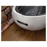 Peaktop - Outdoor 21 Inch Round Concrete Wood Burning Fire Pit