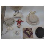 Antique Hat, Bonnet, Purse in Round Box with Lid