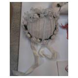 Antique Hat, Bonnet, Purse in Round Box with Lid