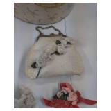 Antique Hat, Bonnet, Purse in Round Box with Lid
