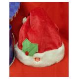 Snowman tin and Santa hat