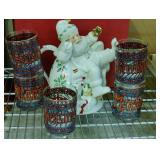 Lennox Santa teapot and glasses