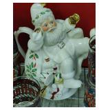 Lennox Santa teapot and glasses
