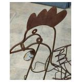VINTAGE Metal Rooster Plant /Flower Pot