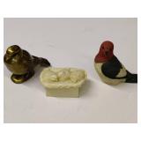 Two Bird Figurines and. Bird Trinket Box