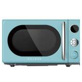 Galanz - Retro 0.7 Cu. Ft. Microwave - Bebop Blue Damage See Pictures
