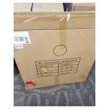 FUIN 24" Round Metal Hanging Wall Mirror with Handle, Gold for Bathroom, Bedroom, Entryway