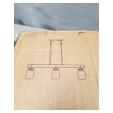 Modern Farmhouse 6-light Glass Chandelier Faux Wood Islands Bar Lights - Brown - L27.5" x W11"x H 71.5"- Retail:$284.99