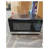 BLACK+DECKER EM031MB11 Digital Microwave Oven with Turntable Push-Button Door, Child Safety Lock, 1000W, 1.1cu.ft, Stainless Steel, 1.1 Cu.ft