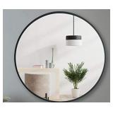 Beauty4U 20" Wall Circle Mirror Large Round Black Farmhouse Circular Mirror for Wall Decor Big Bathroom Make Up Vanity Mirror Entryway Mirror