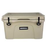 Snowball Coolers, Rotomolded Insulation Ice Chest for Camping, Fishing, Hunting, BBQs & Outdoor Activities, Tan, 53QT(50L)
