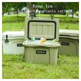 Snowball Coolers, Rotomolded Insulation Ice Chest for Camping, Fishing, Hunting, BBQs & Outdoor Activities, Tan, 53QT(50L)